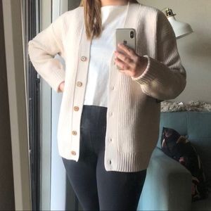 Aritzia Wilfred Free Lovisa Cardigan Heather Bone
